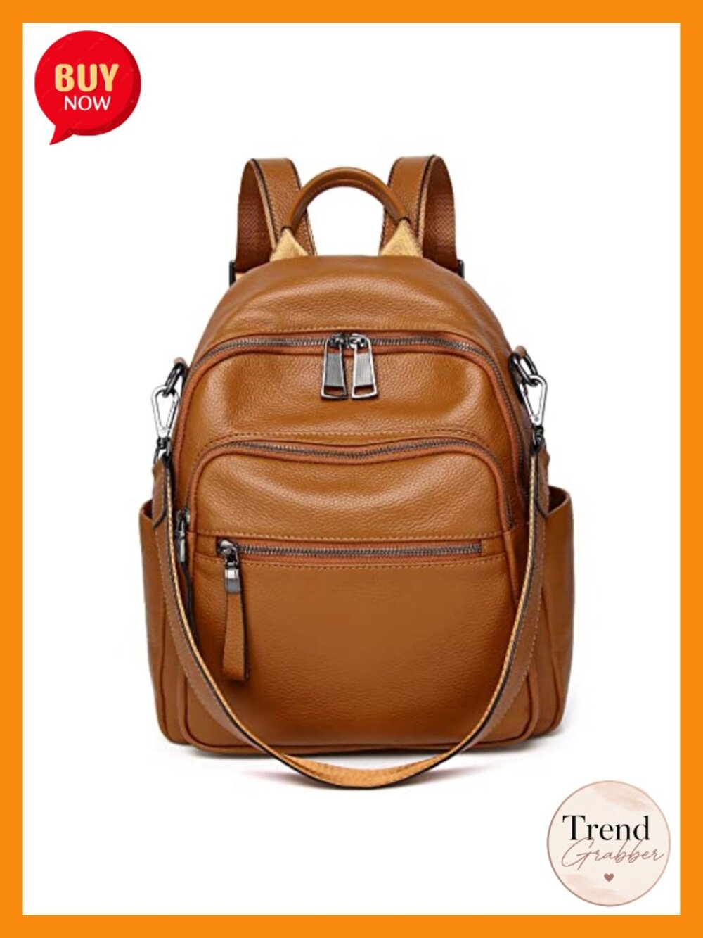 Genuine Leather Backpack Purse for Women Anti-Theft Convertible Daypack